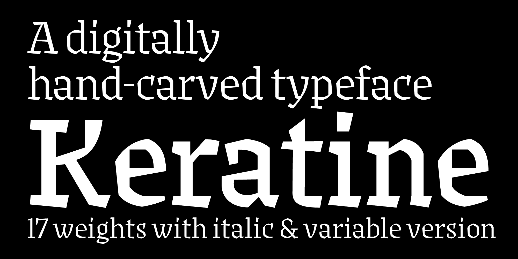 Пример шрифта Keratine Heavy Italic